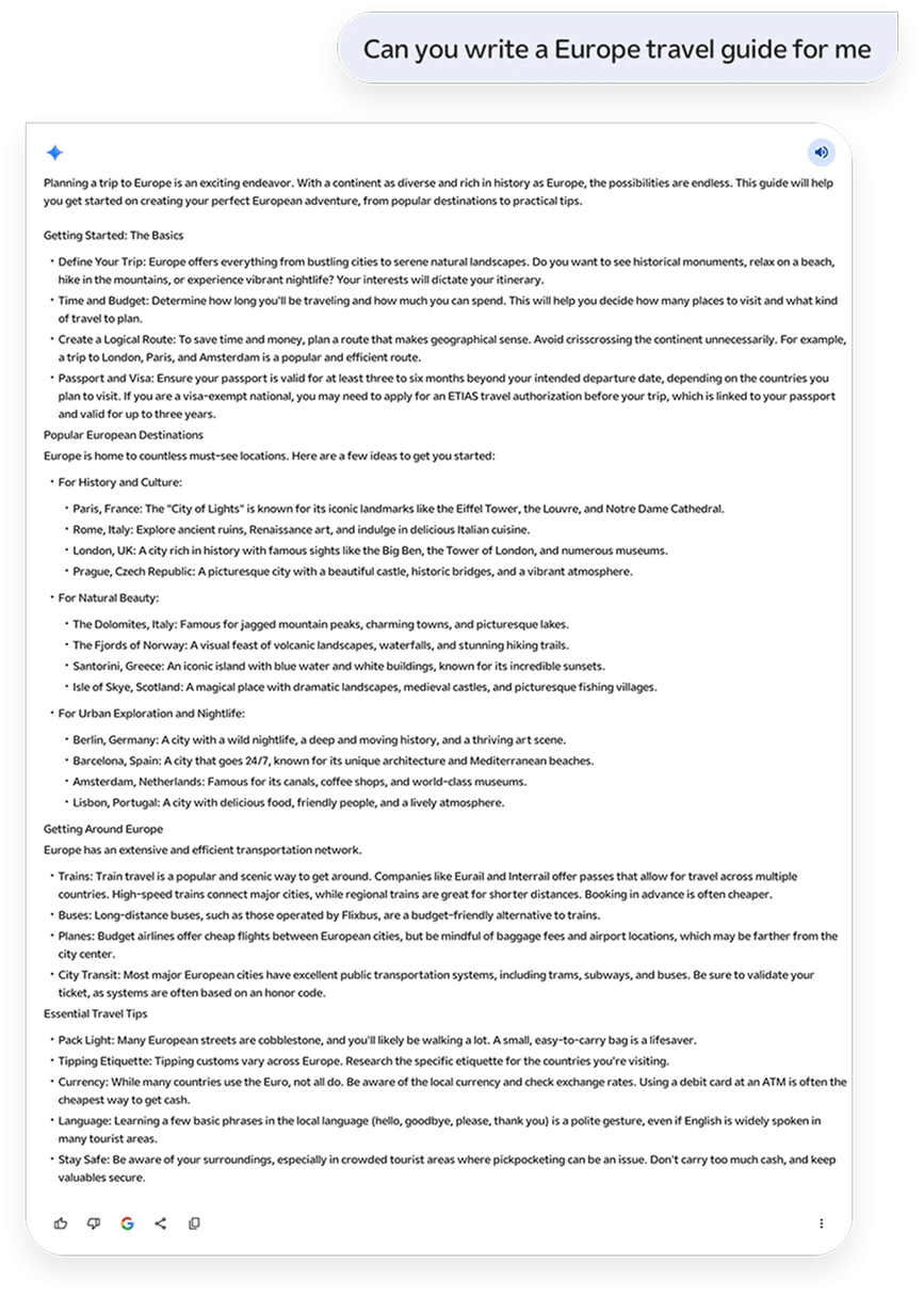 Tablet ZTE wyświetlający stronę z przewodnikiem po Europie w języku angielskim.