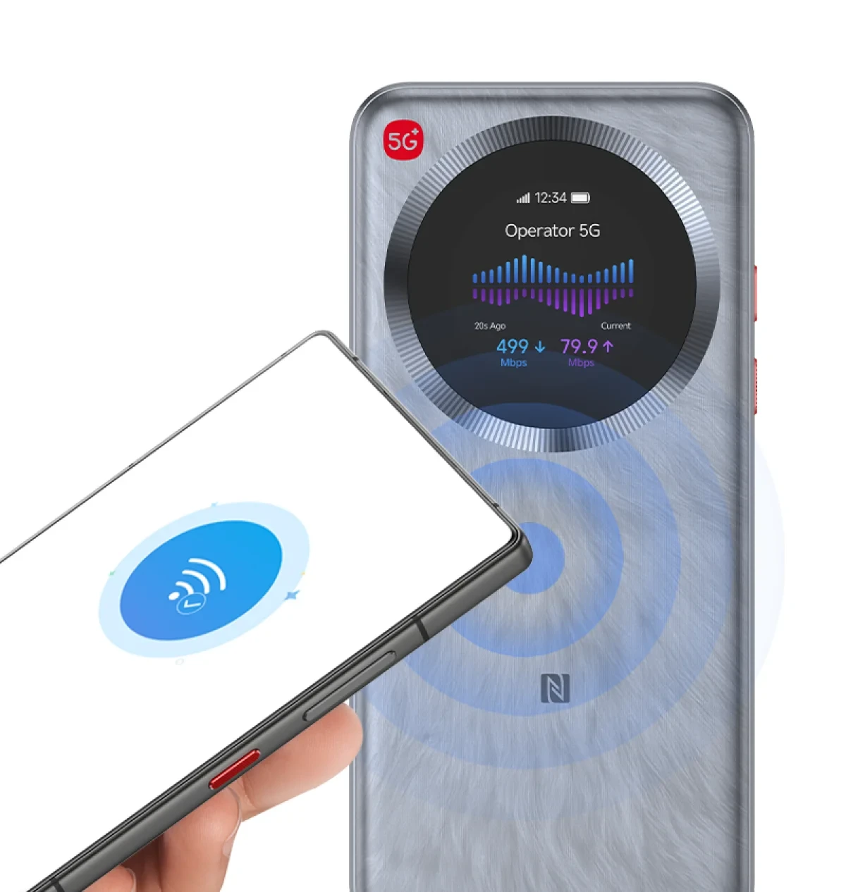 Telefon zbliżany do ZTE U30 Pro — szybkie połączenie NFC.