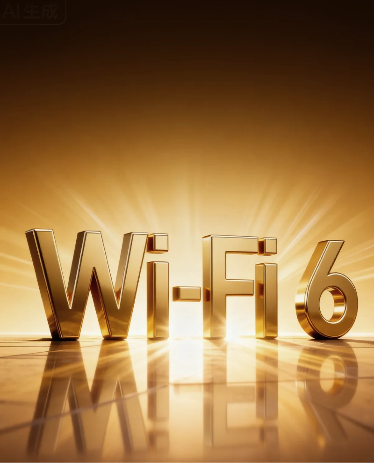 Logo Wi-Fi 6 z grafiką przełączania pasm 5 GHz i 2,4 GHz.