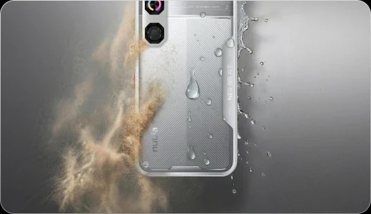 Smartfon nubia Neo 5 GT pod rozpryskującymi się kroplami wody.